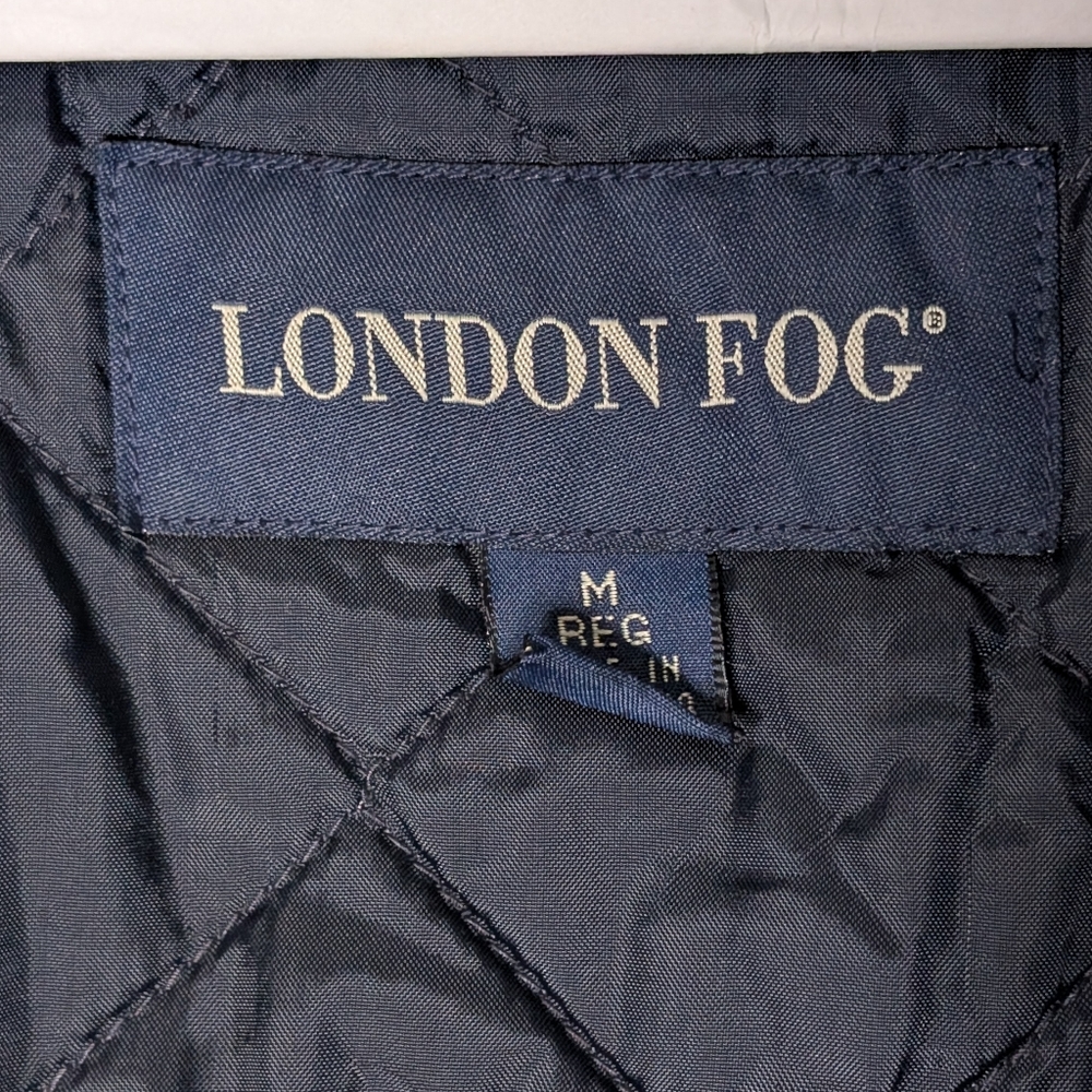 *MINT USED* Men's London Fog - Navy Utility Rain Jacket - Men's Medium Long - Picture 7 of 8